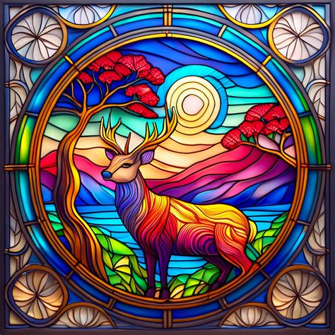 Stained Glass, Deer, Mosaic, Art Free Stock Photo - Public Domain Pictures