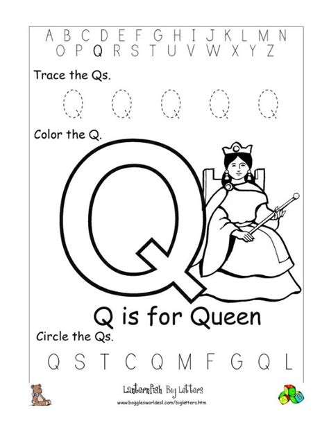 Letter Q Alphabet Worksheets