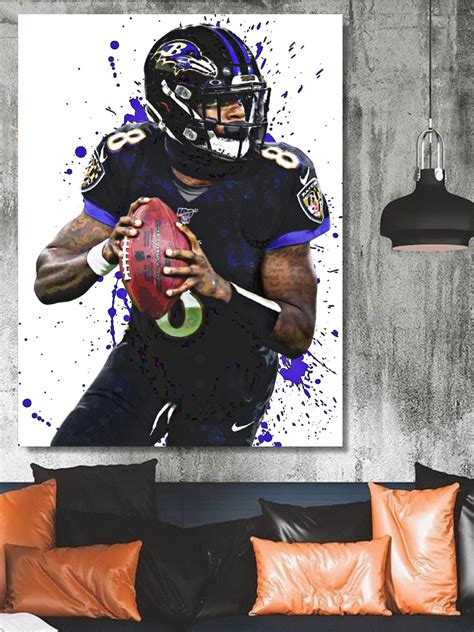 Lamar Jackson Baltimore Ravens FRAMED Canvas Wall Art Choose | Etsy