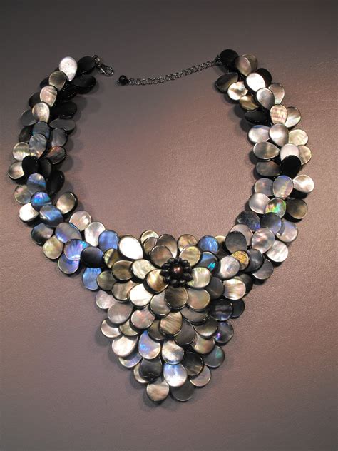 Grey Abalone Large Bib Necklace | Clive’s Unique Jewelry