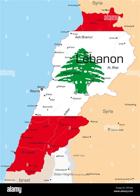 Flag Map Of Lebanon