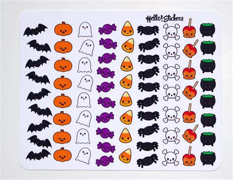 Halloween Kawaii Stickers Costume Stickers Fall Stickers | Etsy