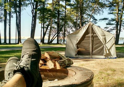 Silver Lake State Park Campground looking over Silver Lake and the sand dunes. (Michigan ...