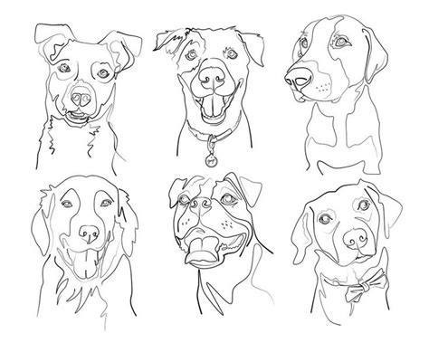 Custom Line Drawing Pet Dog Portrait INK Tattoo Commission - Etsy ...