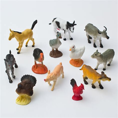 12 Pack - Mini Farm Animals for Toddlers - Farm Animals Figures Party Supplies - Assorted Styles ...