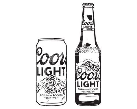 Coors Light Bottle and Can Alcohol SVG cut file