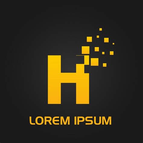 Premium Vector | H letter pixel flow style initial logo