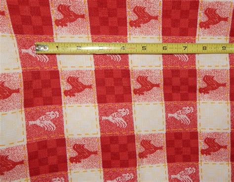 52" Square Farmhouse Style Tablecloth Red & White Gingham Rooster Chicken Check | eBay