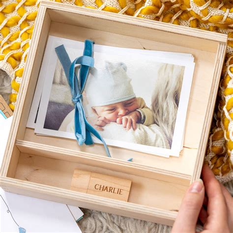 Personalised Wooden Baby Memory Box By Clouds and Currents