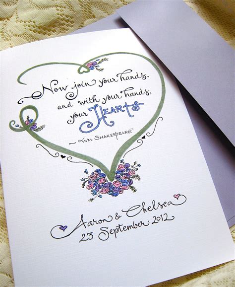 Personalized Wedding Card Wedding Calligraphy Card Wedding - Etsy