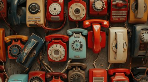 Composition Of Various Vintage Phones Background, Phone, Telephone, Vintage Background Image And ...