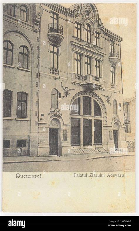 Adevărul Newspaper Headquarter on Strada Constantin Mille, Bucharest, Romania, with a Beaux Arts ...