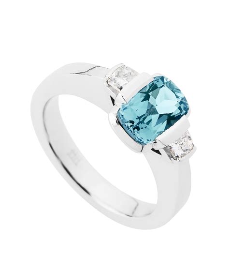 Cushion Cut Aquamarine Ring - Filigree Jewellery Christchurch, New Zealand