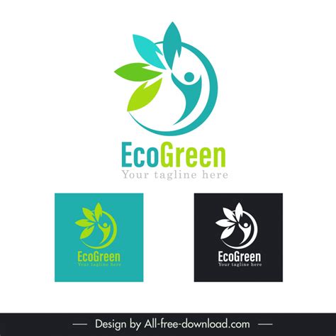 Ecogreen logo template dynamic flat petals human symbol Vectors images ...
