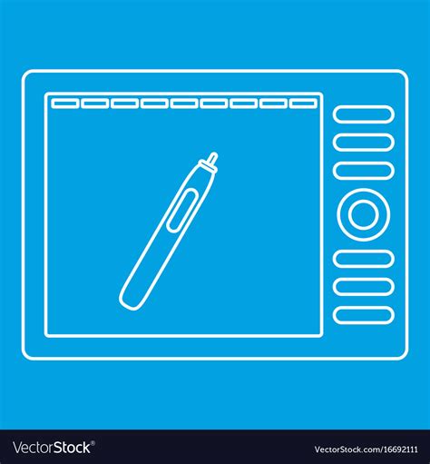 Graphics tablet icon outline style Royalty Free Vector Image