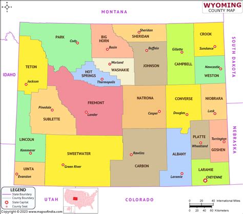 Wyoming Map | Map of Wyoming (WY) State With County