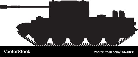 Cartoon army tank silhouette Royalty Free Vector Image