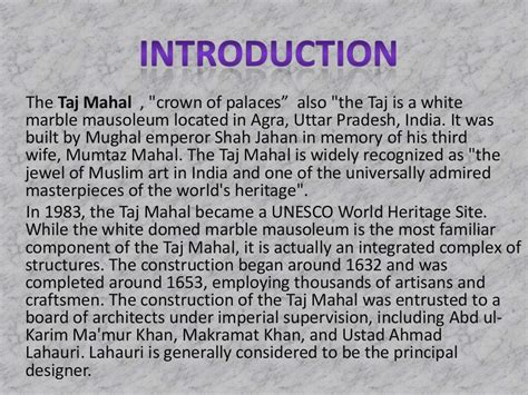 Taj mahal project