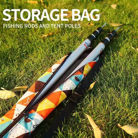 Fishing Pole Storage Bag Waterproof 97cm Length For Awning Tent Pole Camping Fishing Hiking ...