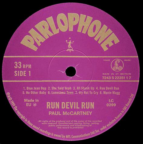 Paul McCartney - Run Devil Run (1999) [Vinyl Rip 16/44 & mp3-320 + DVD] Re-up / AvaxHome