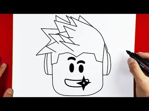 How to Draw Roblox Head Character - YouTube