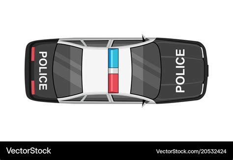 Police car with top view Royalty Free Vector Image