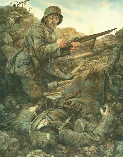 #WW1 #WWI Ich hatten einen Kameraden. Death in the trenches. | War artwork, War art, Ww1 art