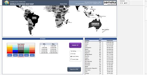 Free World Map Excel Template Download Parade – World Map With Major ...