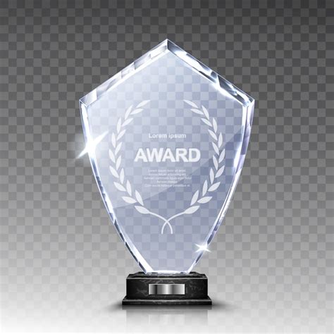 Free Vector | Glass trophy or acrylic winner award realistic