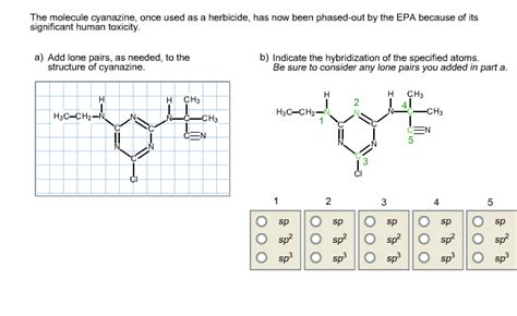 Solved The molecule cyanazine, once used as a herbicide, has | Chegg.com