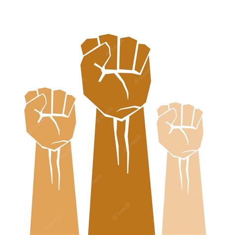 Premium Vector | Clenched fist held in protest raised fists resistance ...