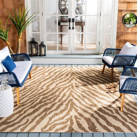 SAFAVIEH Beach House Katee Striped Indoor/Outdoor Area Rug Cream/Beige ...