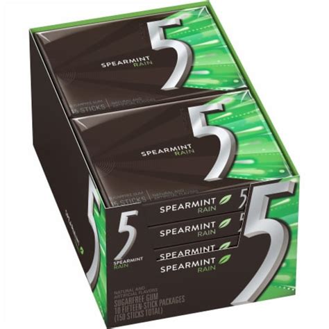 5 Gum Spearmint Rain Sugarfree Gum, 15 ct - Fry’s Food Stores