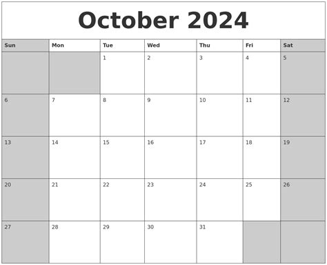 October Calendar Design 2024 New Perfect Popular Famous - Excel Budget Calendar 2024