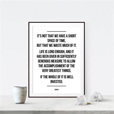 Seneca Quote on Time motivational printable typography | Etsy | Time ...