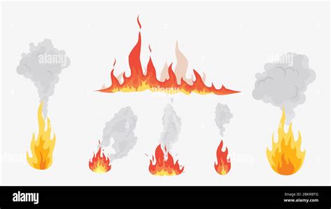 Flames and smoke in various forms. Different types of fire Stock Vector Image & Art - Alamy