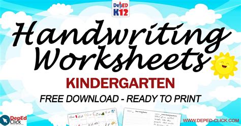 Deped Kindergarten Worksheets