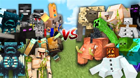 MINECRAFT BOSSES vs MUTANT MOBS in Minecraft Mob Battle - Minecraft videos