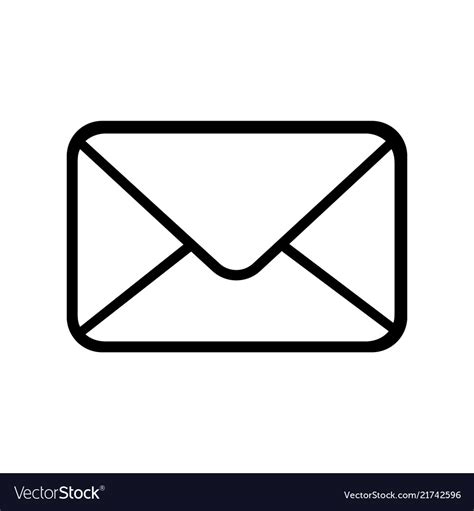 Email icon outline icon isolated on white Vector Image