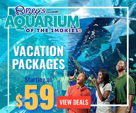 Ripleys Aquarium 3 Days Stay 2 Tickets | Gatlinburg vacation, Ripley aquarium, Gatlinburg trails