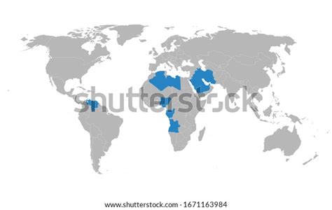 Opec Member Countries Highlighted On World Stock Vector (Royalty Free ...