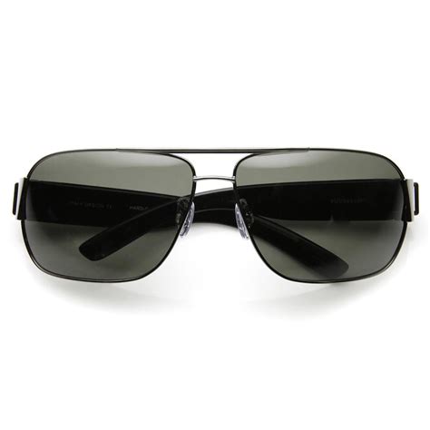 Mens Premium Polarized Lens Square Aviator Sunglasses - zeroUV