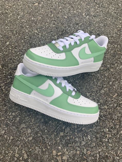 Sage Green Colorblock Custom AF1 Nike Air Force 1 | Etsy