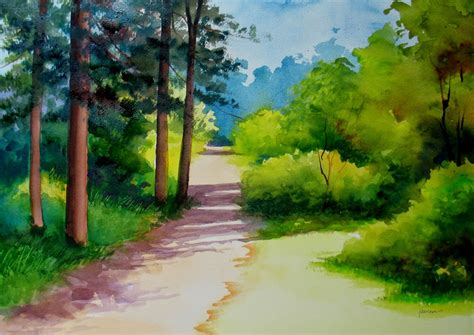 Nel's Everyday Painting: Watercolor Landscape - SOLD