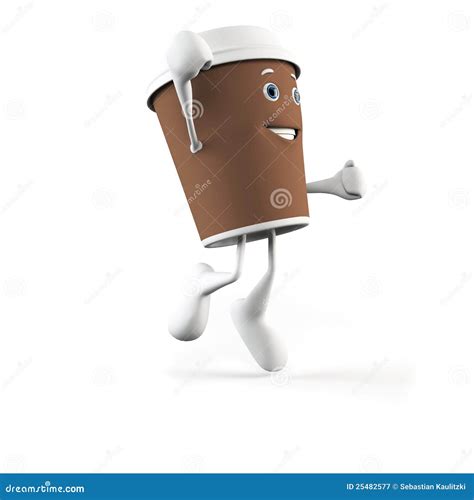 Funny coffee cup stock illustration. Illustration of portable - 25482577