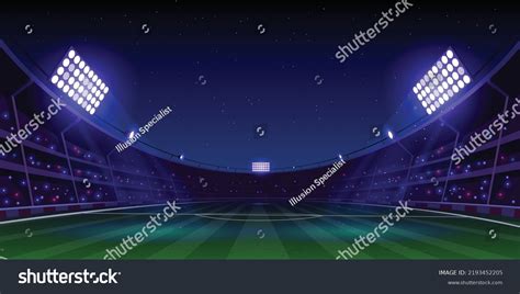 Grand Stadium Full Spectators Expecting Evening Stock Vector (Royalty ...