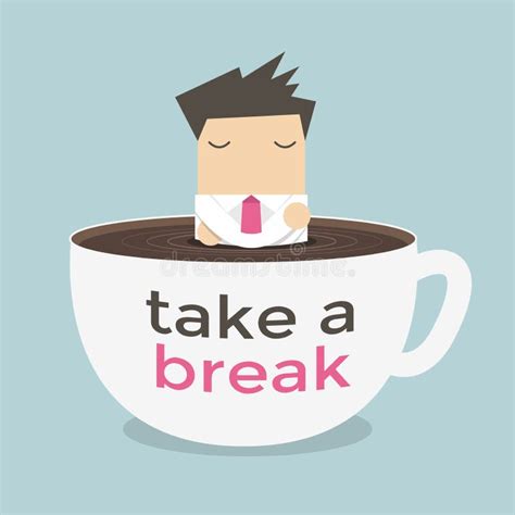 Businessman Take A Break In A Coffee Cup. Stock Vector - Illustration of background, male: 50878003