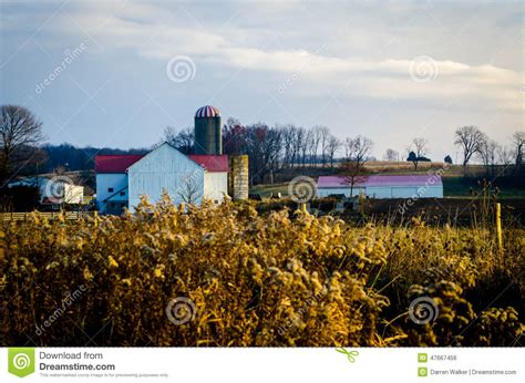 Farm at Dawn stock photo. Image of dawn, fields, farm - 47667456