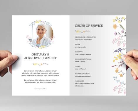 Floral Funeral Program Template [AI, EPS] - BrandPacks