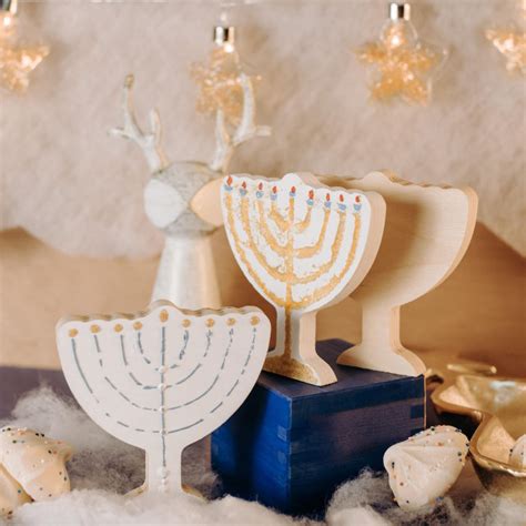 Wooden Menorah Ornament Cutout 4 inch | Woodpeckers Crafts